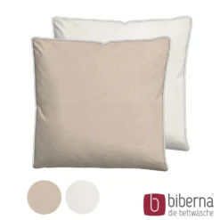 biberna Melange-Flanell Kopfkissenbezug MELANGE UNI kitt, 40x40 cm