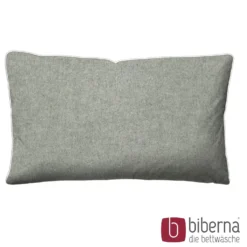 biberna Melange-Flanell Kopfkissenbezug MELANGE UNI sturmgrau, 40x60 cm
