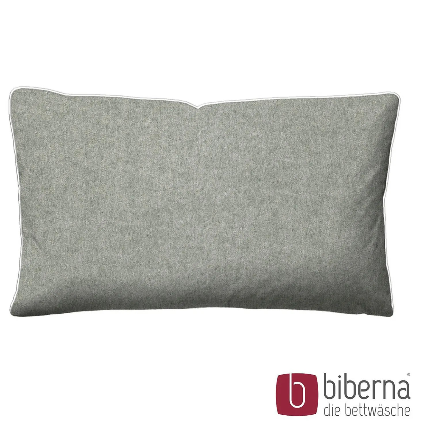 biberna Melange-Flanell Kopfkissenbezug MELANGE UNI sturmgrau, 40x60 cm