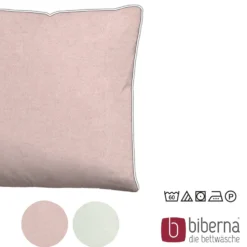 biberna Melange-Flanell Kopfkissenbezug MELANGE UNI rose, 80x80 cm