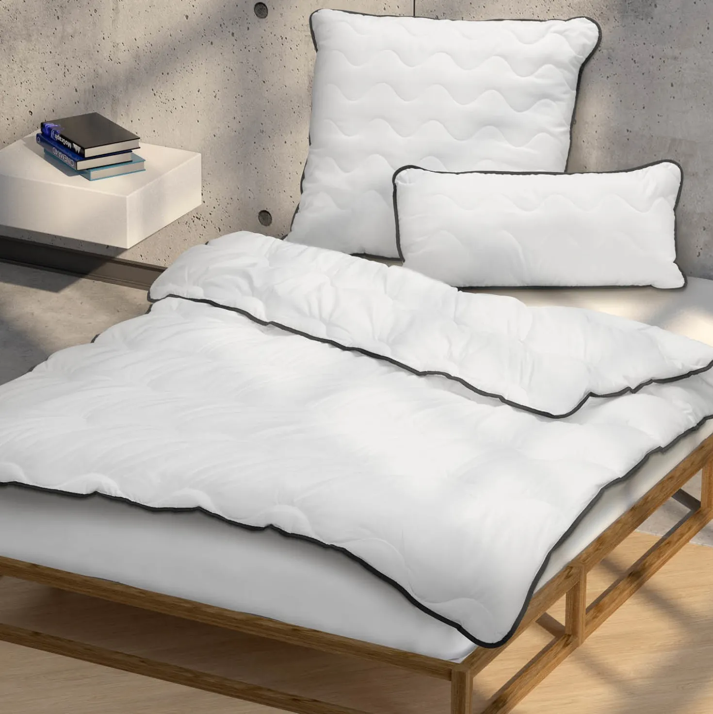 Biberna Sleep & Protect Inlett Welle Kopfkissen 40 x 80 cm