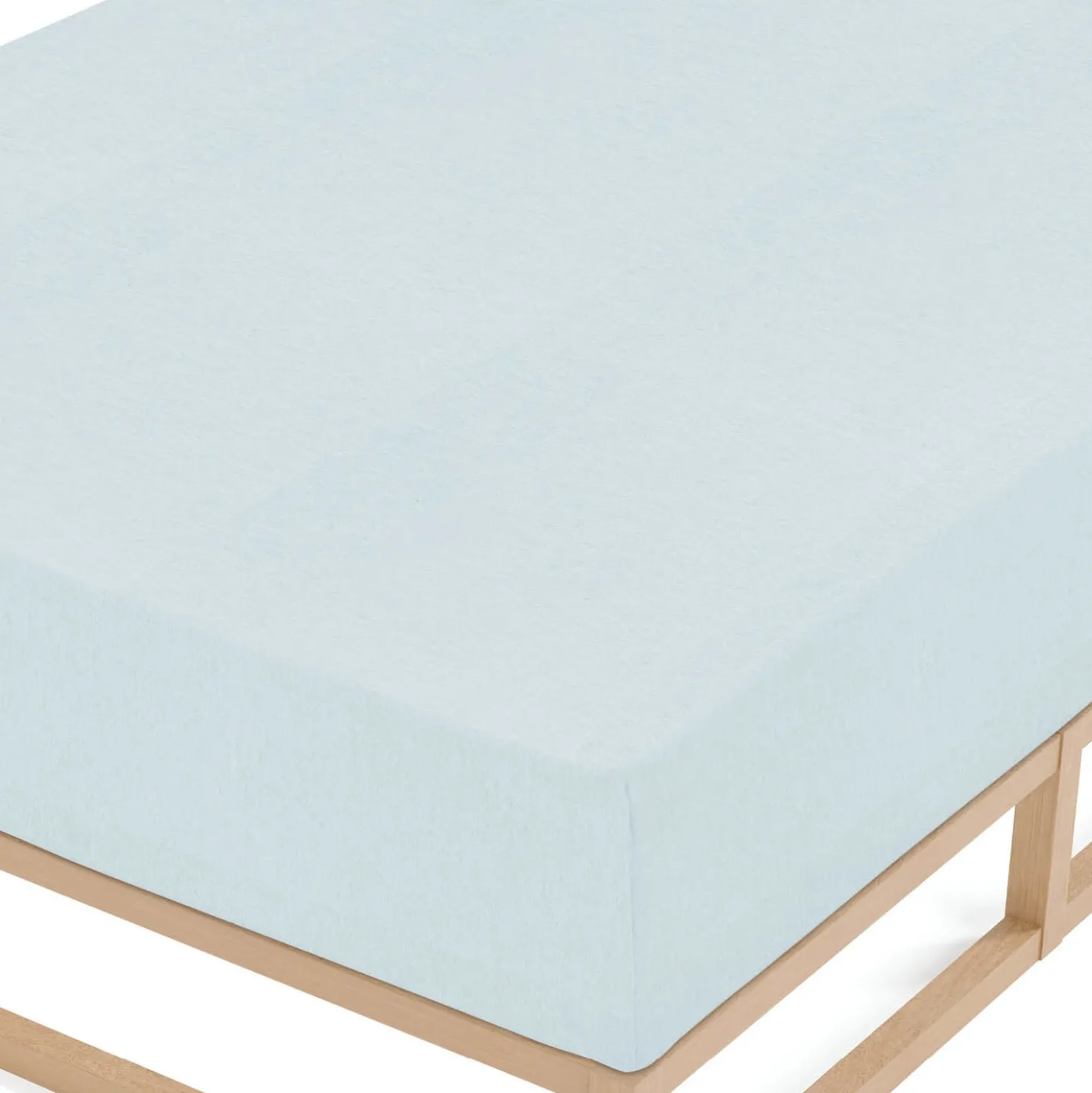 biberna Spannbetttuch Melange ciel, 140x200 cm - 160x200 cm