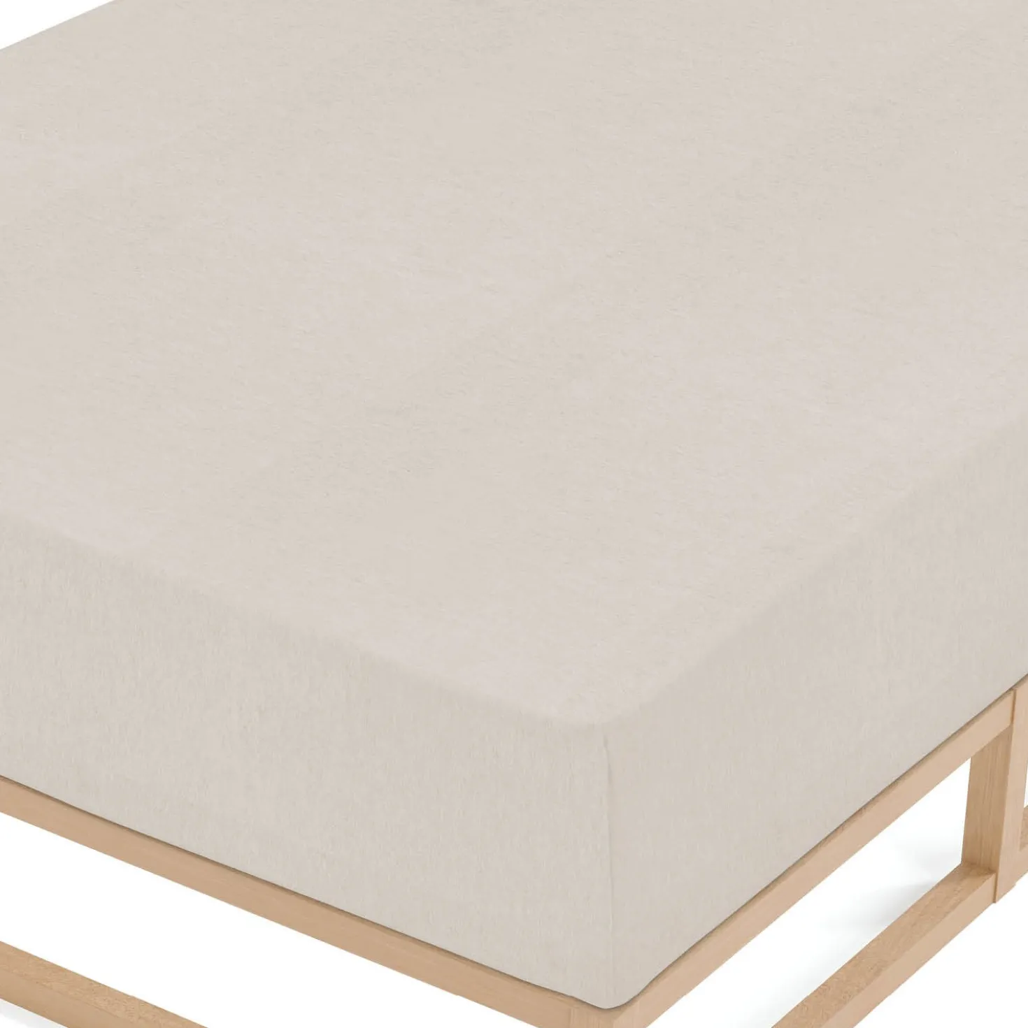 biberna Spannbetttuch Melange kitt, 180x200 cm - 200x200 cm