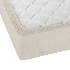 biberna Spannbetttuch Melange kitt, 180x200 cm - 200x200 cm