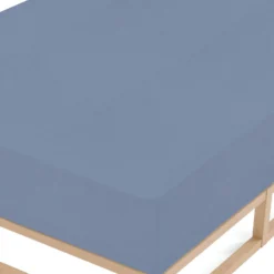 biberna Spannbetttuch Melange blau, 90x190 cm - 100x200 cm
