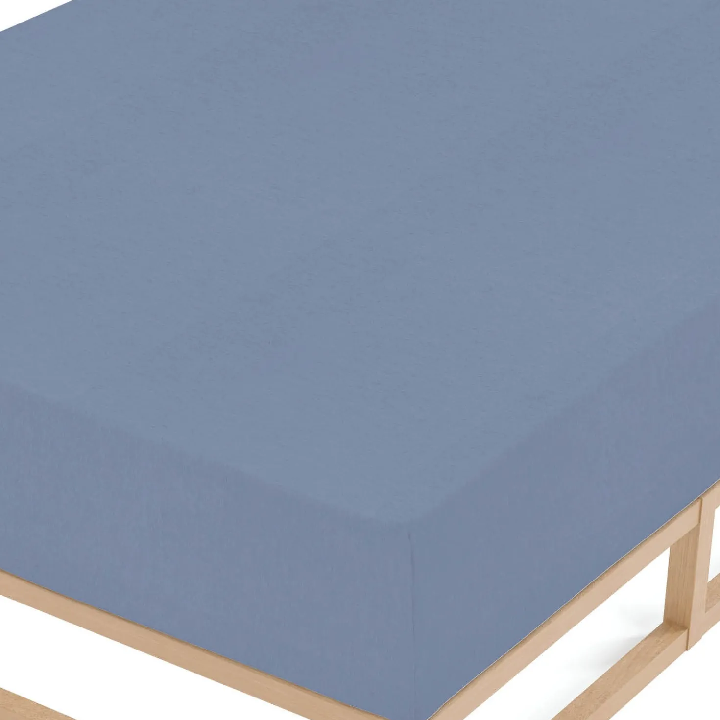 biberna Spannbetttuch Melange blau, 90x190 cm - 100x200 cm