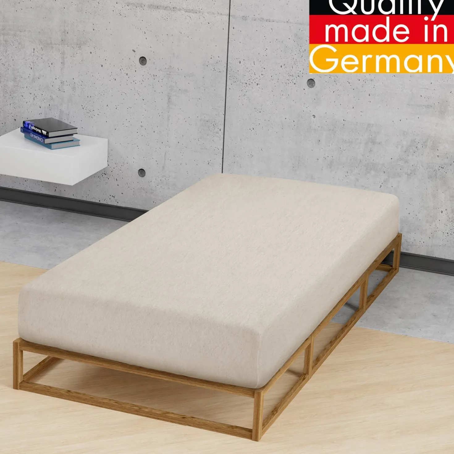 biberna Spannbetttuch Melange kitt, 90x190 cm - 100x200 cm