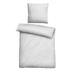biberna Tencel Bettwäsche UNI silber/grau, 1x 155x220 cm + 1x 80x80 cm