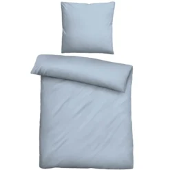 biberna Tencel-Flanell Bettwäsche uni taubenblau, 135x200 cm + 80x80 cm