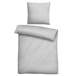 biberna Tencel-Flanell Bettwäsche uni sturmgrau, 155x220 cm + 80x80 cm
