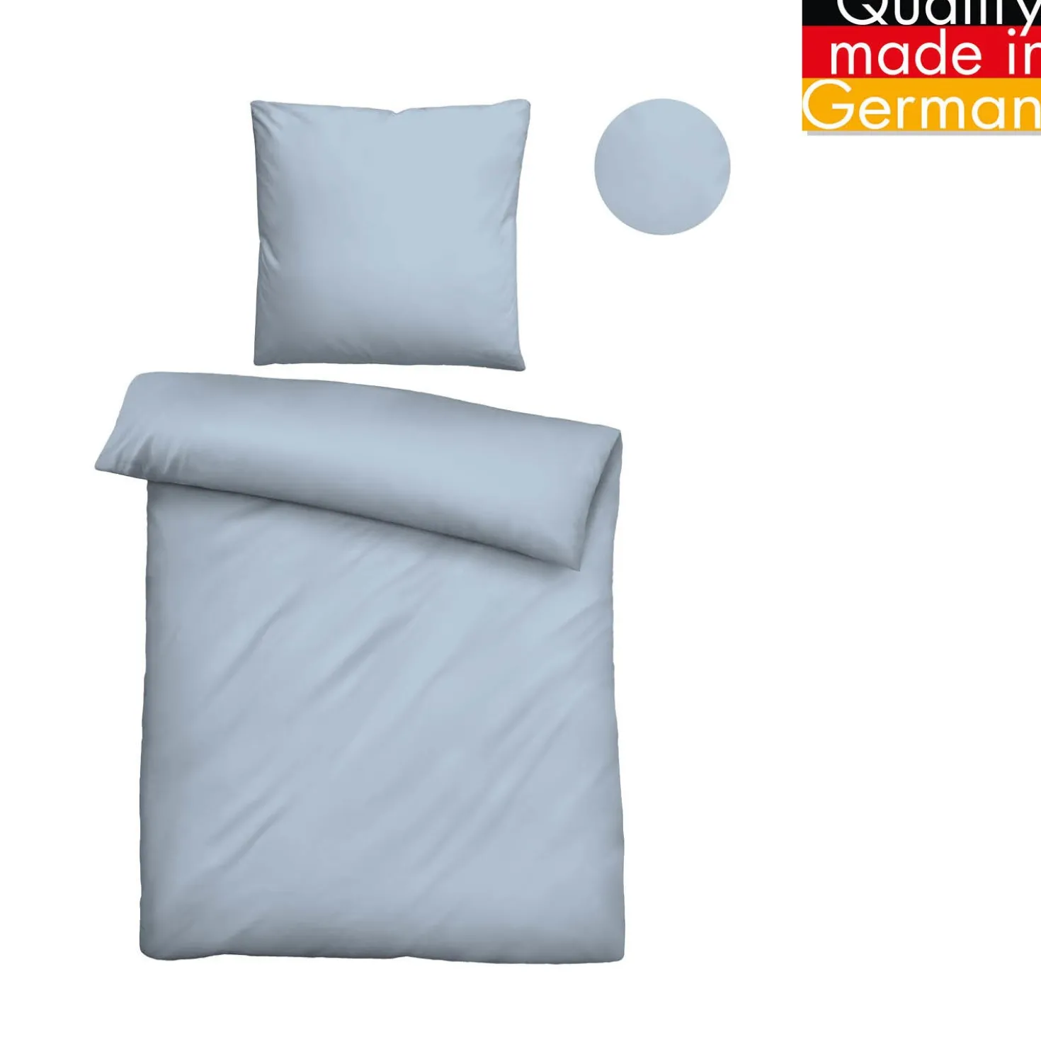 biberna Tencel-Flanell Bettwäsche uni taubenblau, 155x220 cm + 80x80 cm