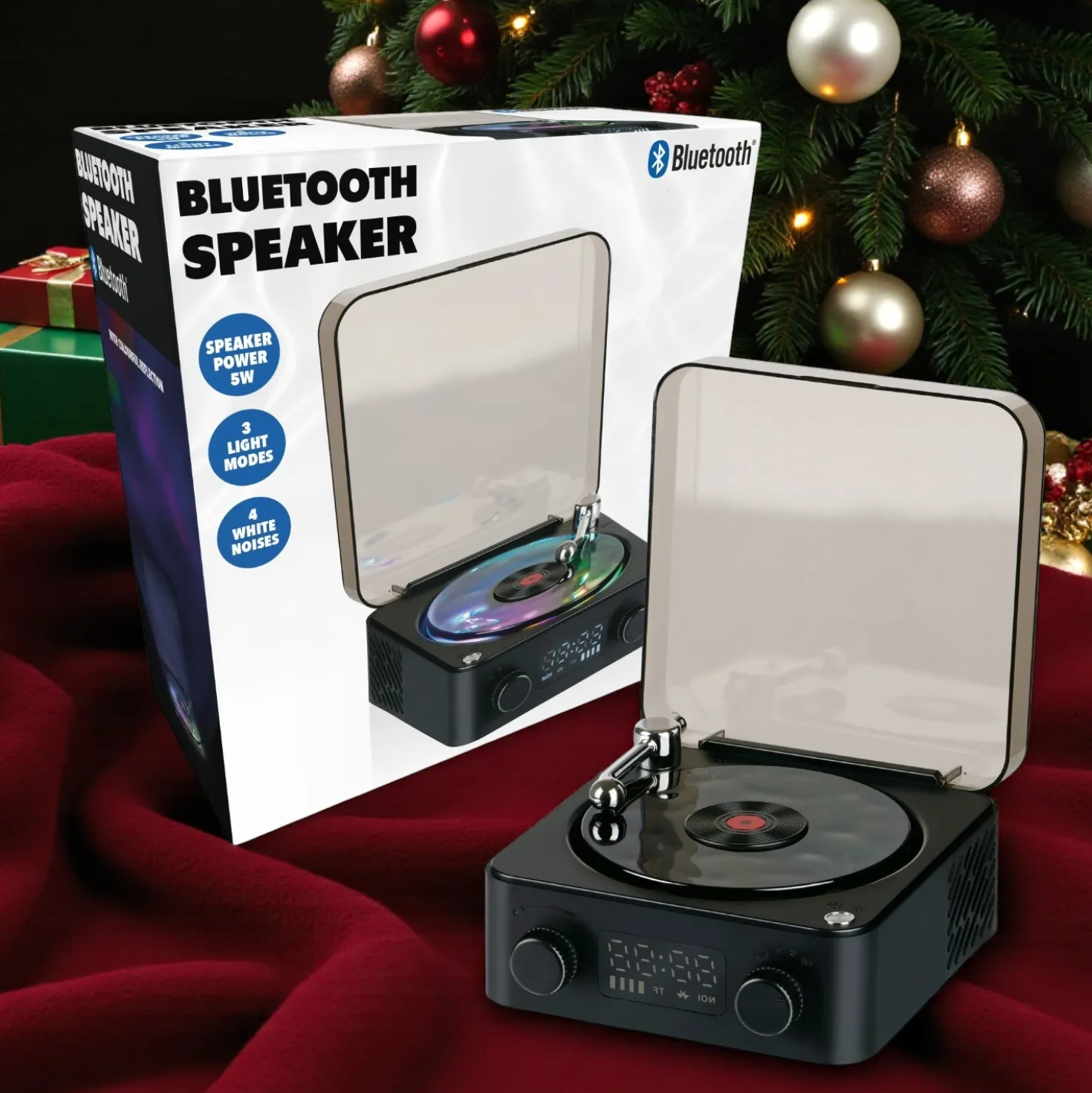 Bluetooth-Lautsprecher mit White Noise & 3 Lichtmodi