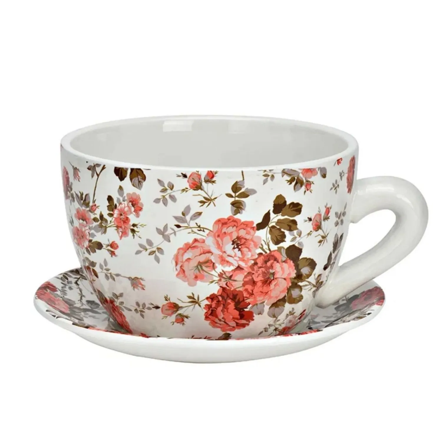 Blumentopf Pflanztasse "Blumen" aus Keramik klein