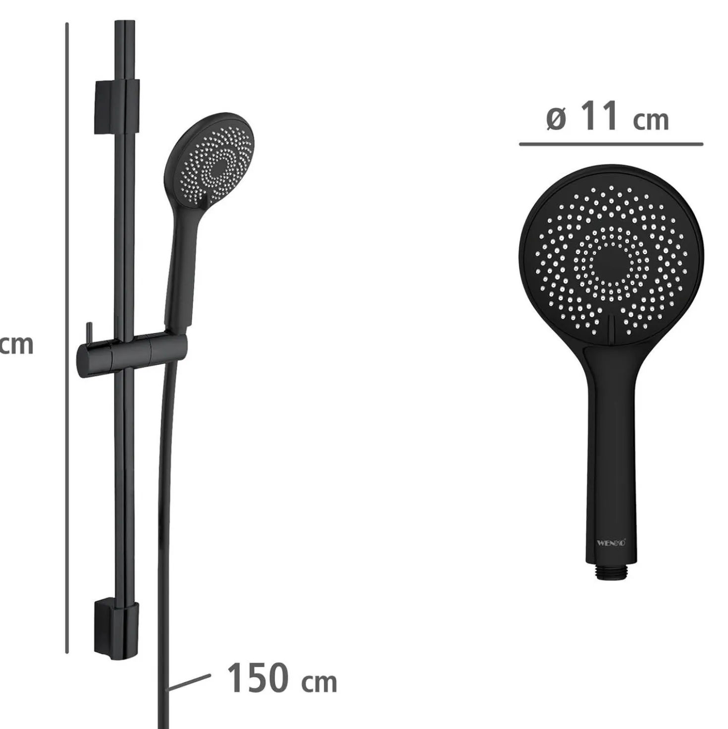 Brauseset „Watersaving“ Schwarz 70 cm WENKO