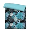 Castell Baumwoll Renforce Bettwäsche Blumen türkis, 1x135x200cm + 1x80x80cm