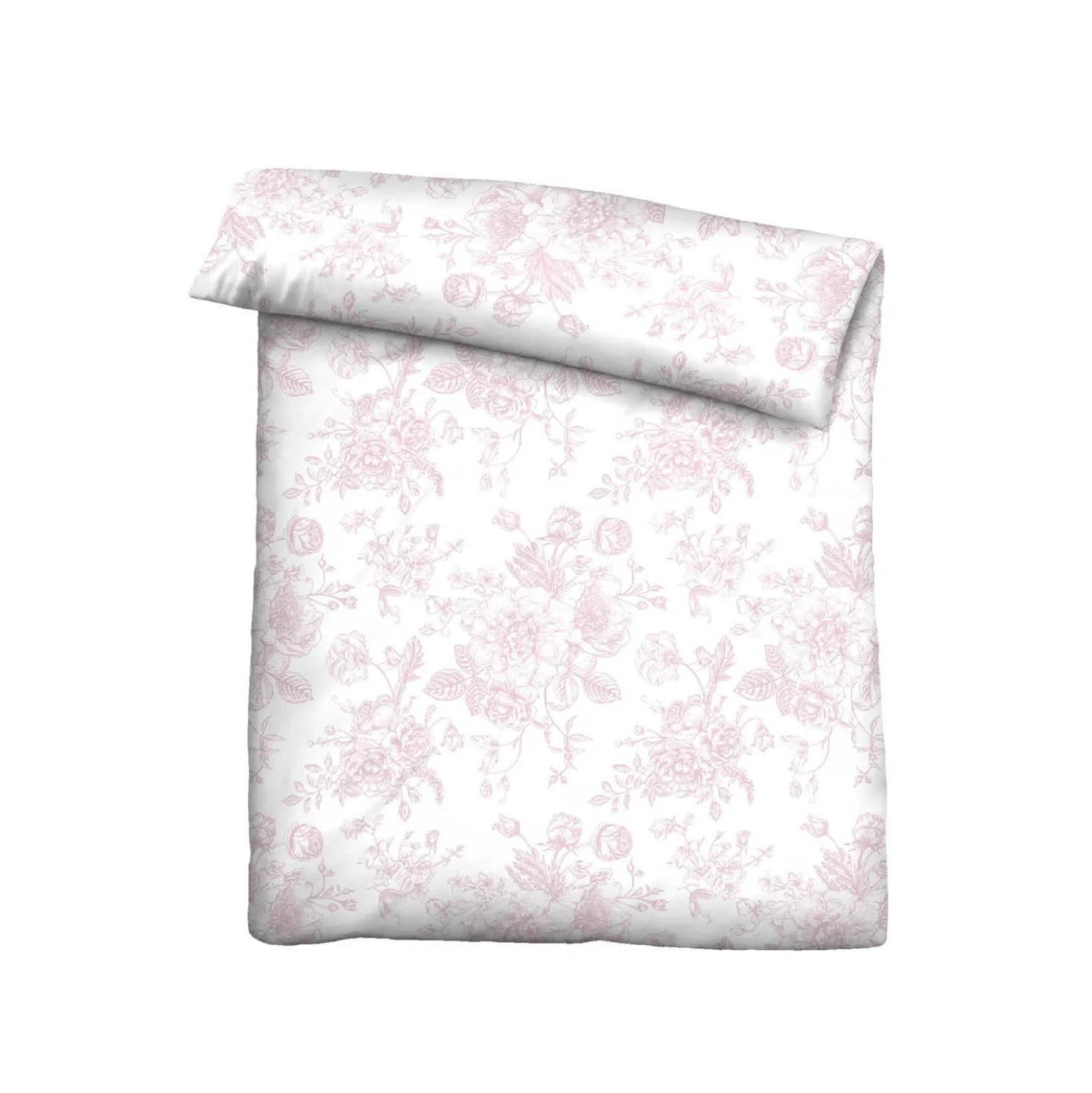Castell Baumwoll Satin Bettwäsche ROSENFEIN rose, 1x 135x200 cm + 1x 80x80 cm
