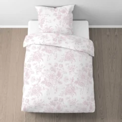Castell Baumwoll Satin Bettwäsche ROSENFEIN rose, 1x 135x200 cm + 1x 80x80 cm