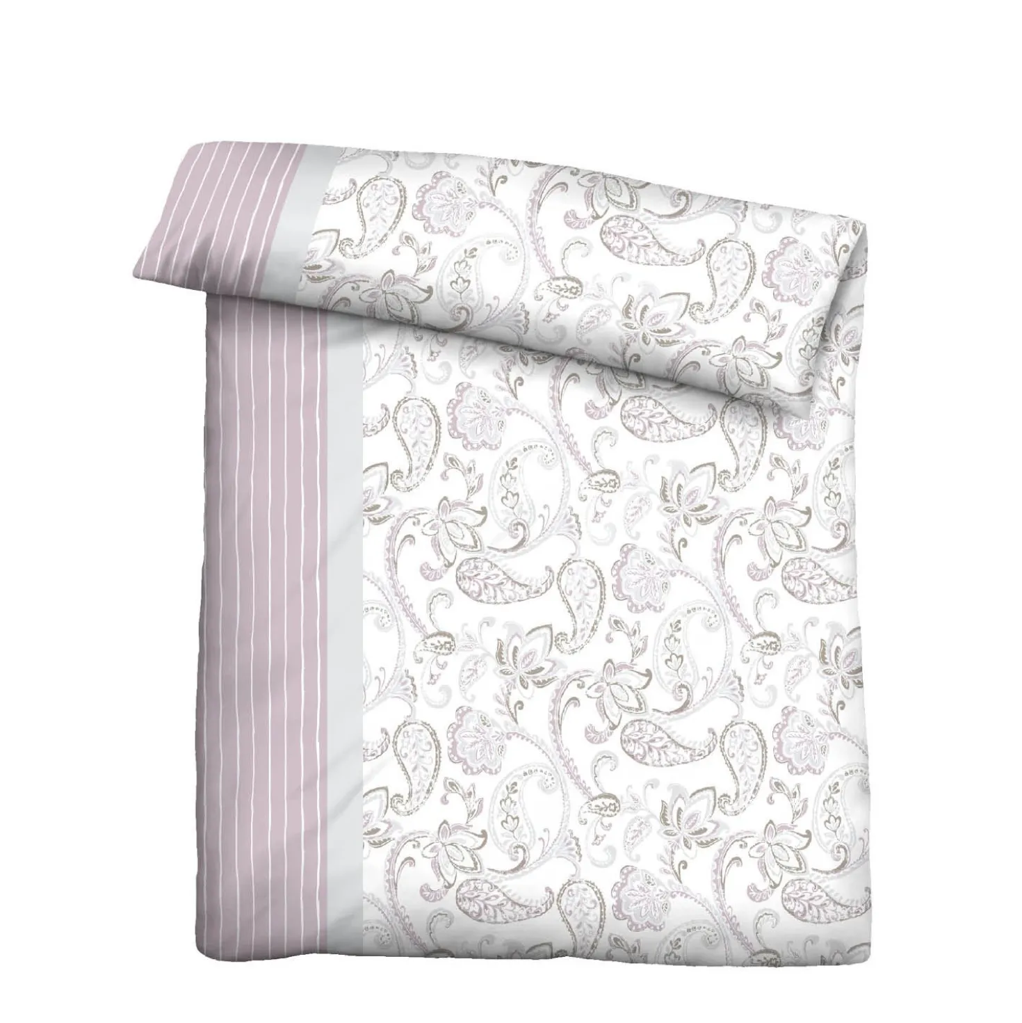 Castell Feinbiber Bettwäsche Paisley viola, 1x 155x220 cm + 1x 80x80 cm
