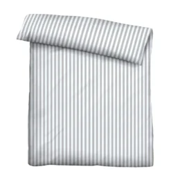 Castell Jersey Bettwäsche Längsstreifen grau, 1x 155x220 cm + 1x 80x80 cm