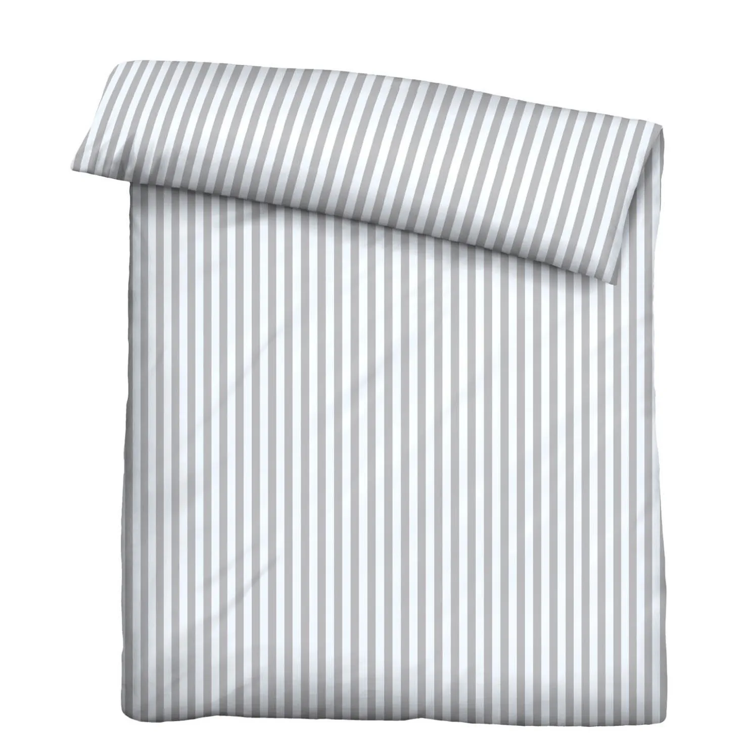 Castell Jersey Bettwäsche Längsstreifen grau, 1x 155x220 cm + 1x 80x80 cm