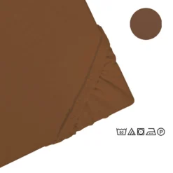 Castell Jersey-Stretch-Spannbetttuch chocolate, 1x 180x200 cm - 200x200 cm