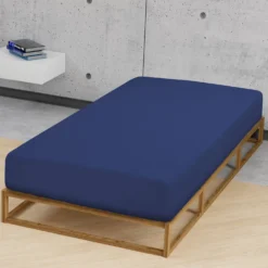Castell Jersey-Stretch-Spannbetttuch dunkelblau, 1x 90x190 cm - 100x200 cm