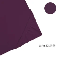 Castell Jersey-Stretch-Spannbetttuch dunkel violett, 1x 90-100 x 190-200 cm
