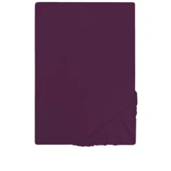 Castell Jersey-Stretch-Spannbetttuch dunkel violett, 1x 90-100 x 190-200 cm