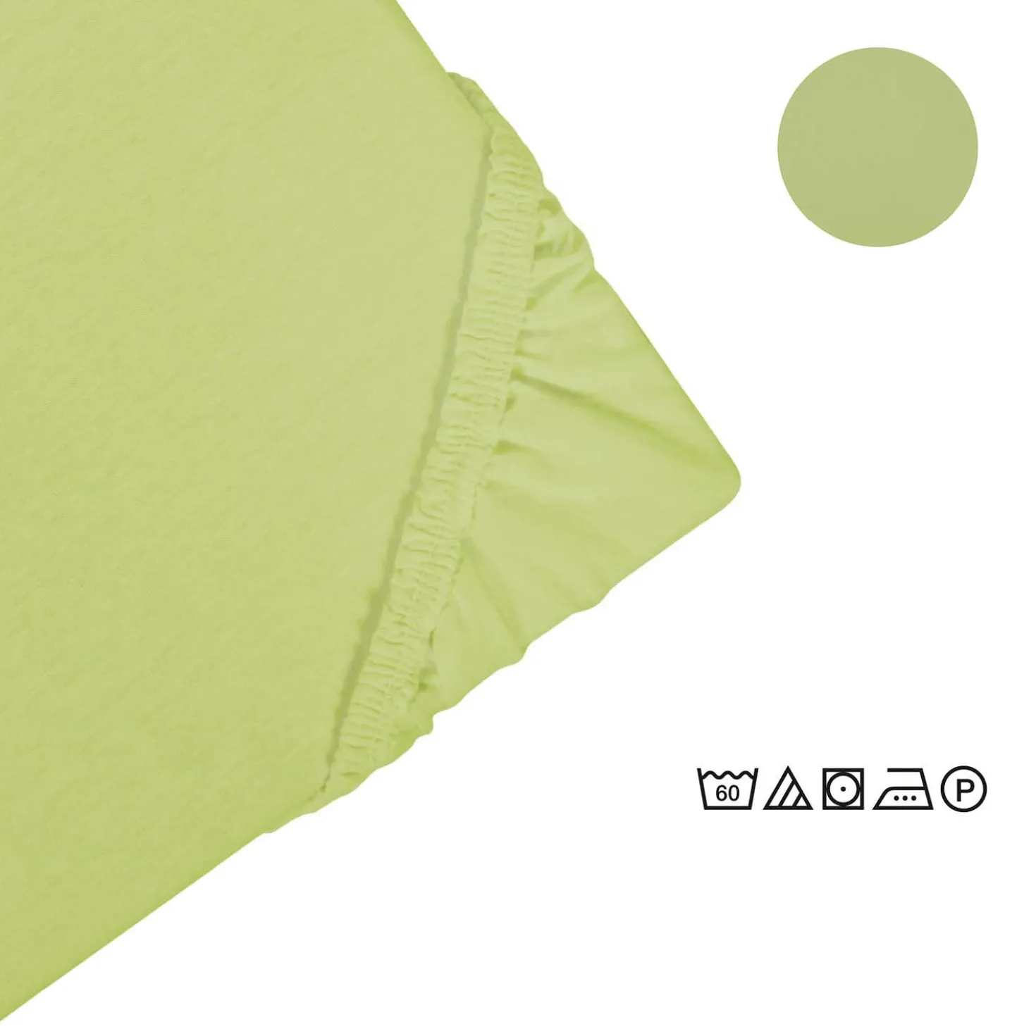Castell Jersey-Stretch-Spannbetttuch pistaziengrün, 1x 90-100 x 190-200 cm