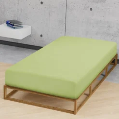 Castell Jersey-Stretch-Spannbetttuch pistaziengrün, 1x 90-100 x 190-200 cm