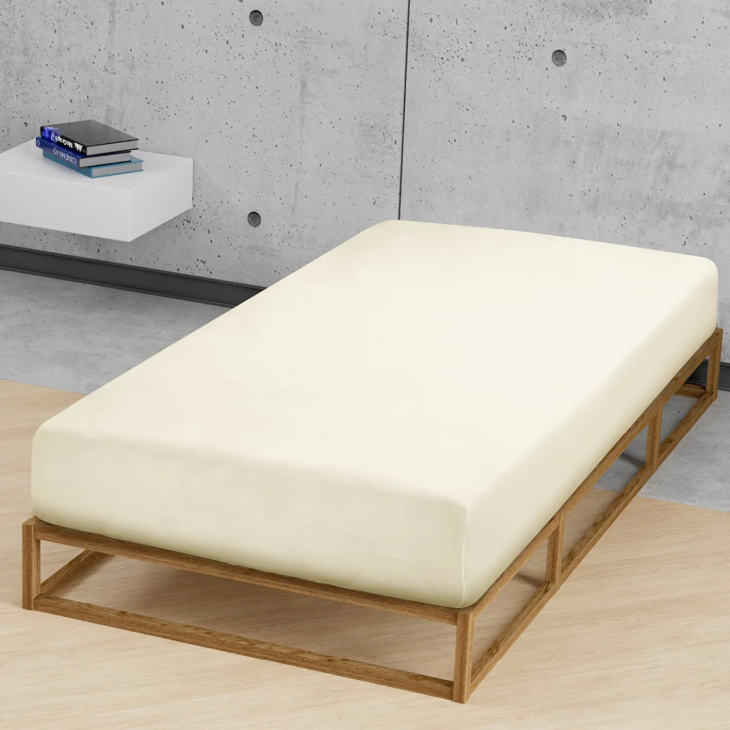 Castell Jersey-Stretch-Spannbetttuch natur, 1x 90x190 cm - 100x200 cm