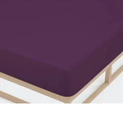 Castell Jersey-Stretch-Spannbetttuch dunkel violett, 1x 120x200 cm
