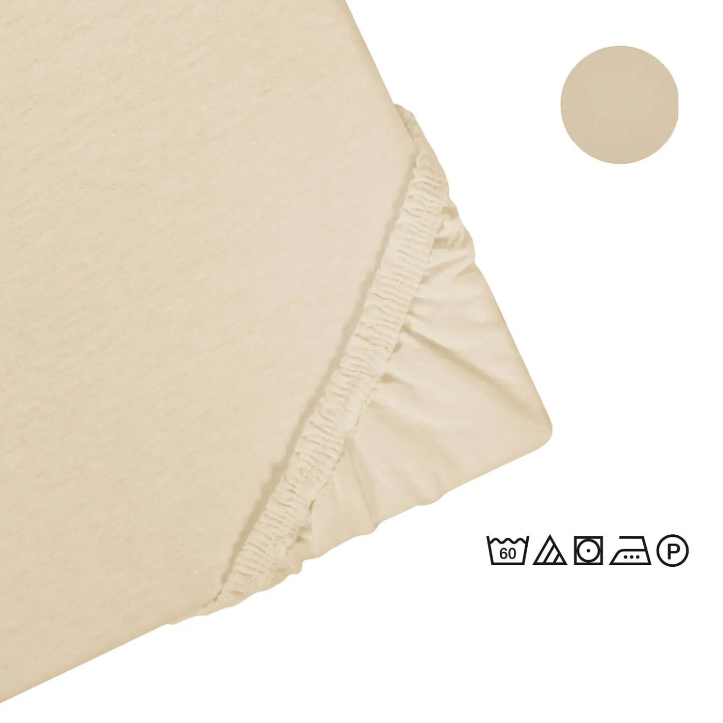 Castell Jersey-Stretch-Spannbetttuch kitt, 1x 120x200 cm