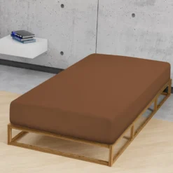 Castell Jersey-Stretch-Spannbetttuch chocolate, 1x 120x200 cm