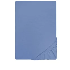Castell Jersey-Stretch-Spannbetttuch blau, 1x 140-160 x 200 cm