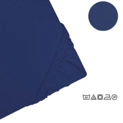 Castell Jersey-Stretch-Spannbetttuch dunkelblau, 1x 140-160 x 200 cm