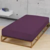 Castell Jersey-Stretch-Spannbetttuch dunkel violett, 1x 140-160 x 200 cm