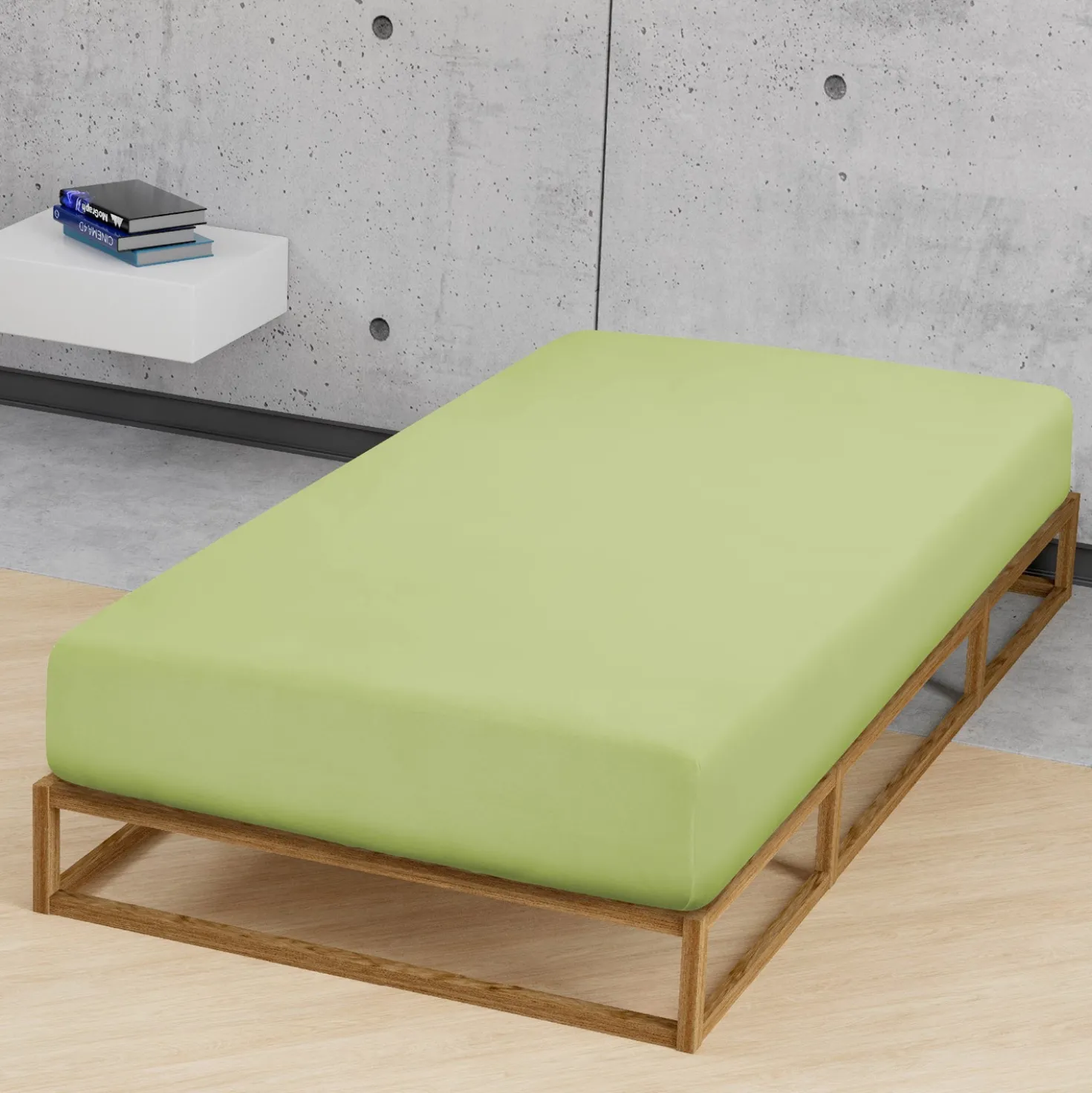 Castell Jersey-Stretch-Spannbetttuch pistaziengrün, 1x 140-160 x 200 cm