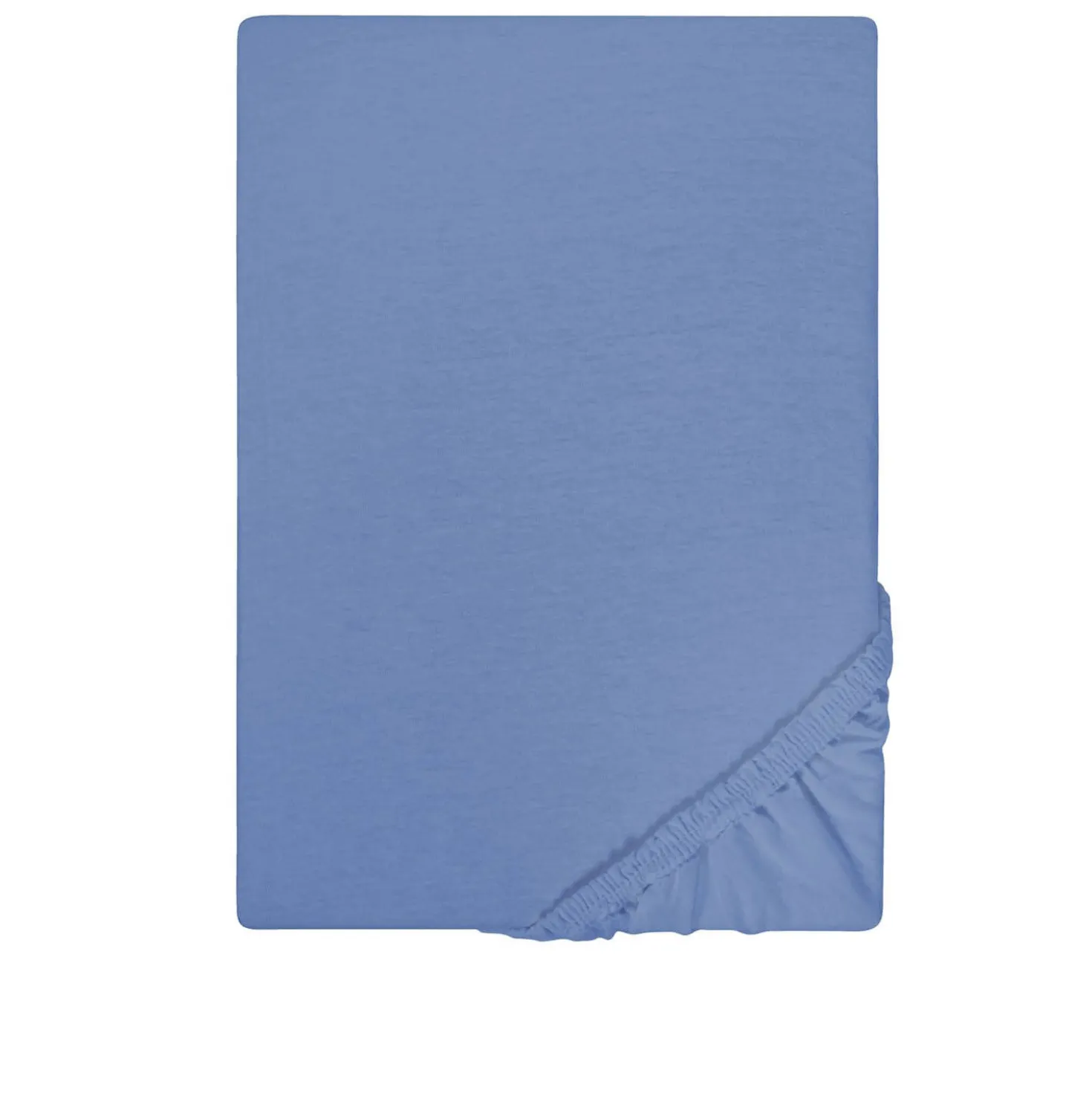 Castell Jersey-Stretch-Spannbetttuch blau, 1x 180-200 x 200 cm