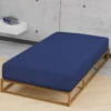 Castell Jersey-Stretch-Spannbetttuch dunkelblau, 1x 180-200 x 200 cm