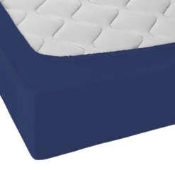 Castell Jersey-Stretch-Spannbetttuch dunkelblau, 1x 180-200 x 200 cm