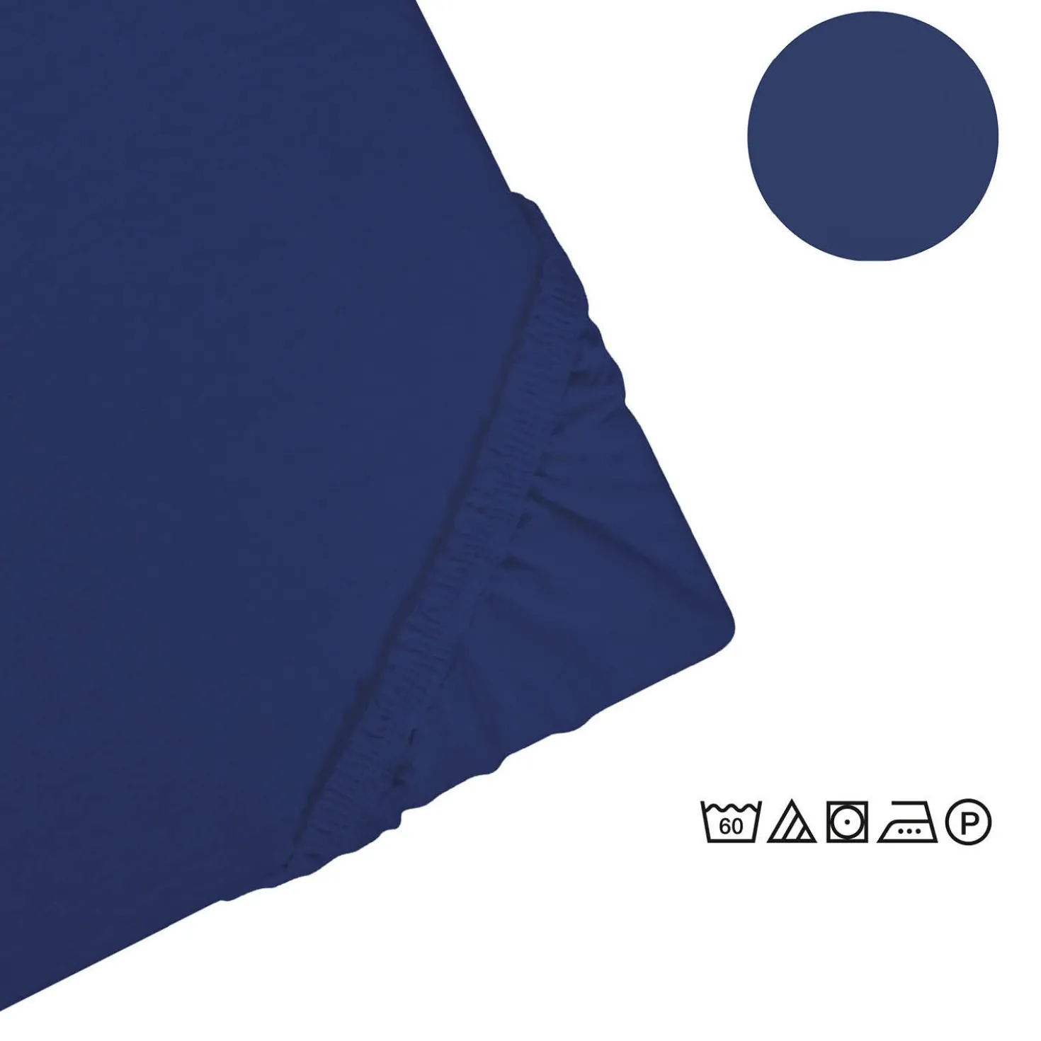 Castell Jersey-Stretch-Spannbetttuch dunkelblau, 1x 180-200 x 200 cm