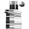 Castell Polycotton Renforce Bettwäsche Streifen schwarz, 1x 135x200 cm + 1x 80x80 cm