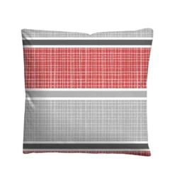 Castell Thermo-Fleece Bettwäsche Querbalken rubin, 1x 155x220 cm + 1x 80x80 cm