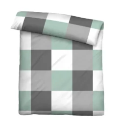 Castell Thermo-Fleece Bettwäsche karo mint, 1x 155x220 cm + 1x 80x80 cm