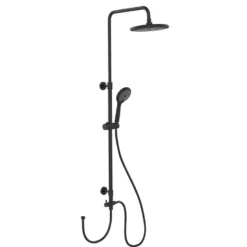 Duschsystem Watersaving Schwarz höhenverstellbar WENKO