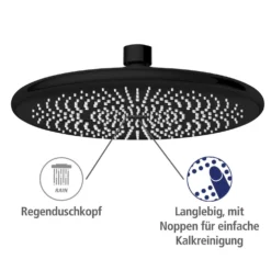 Duschsystem Watersaving Schwarz höhenverstellbar WENKO