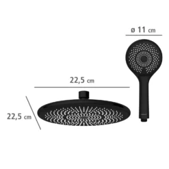 Duschsystem Watersaving Schwarz höhenverstellbar WENKO