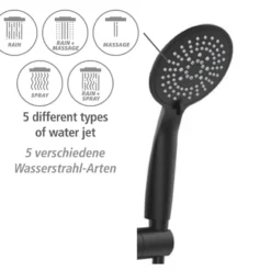 Duschsystem Young Eco mit Thermostat Schwarz WENKO