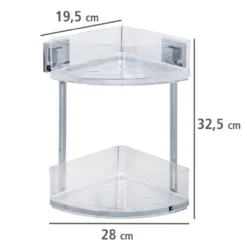 Eckregal Quadro 2 Etagen Vacuum-Loc Edelstahl WENKO